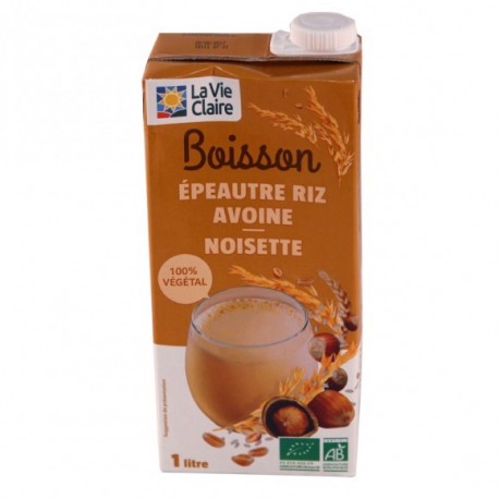 BOISSON ÉPEAUTRE AVOINE RIZ NOISETTE
