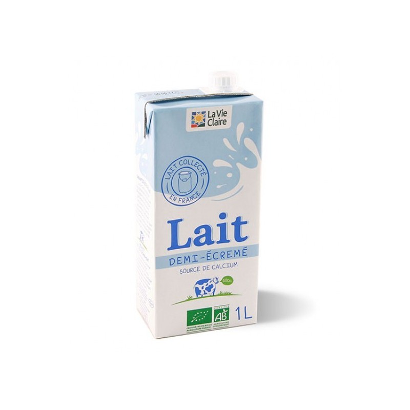 Lait 1/2 écrémé sans lactose 1L, Laits de vache