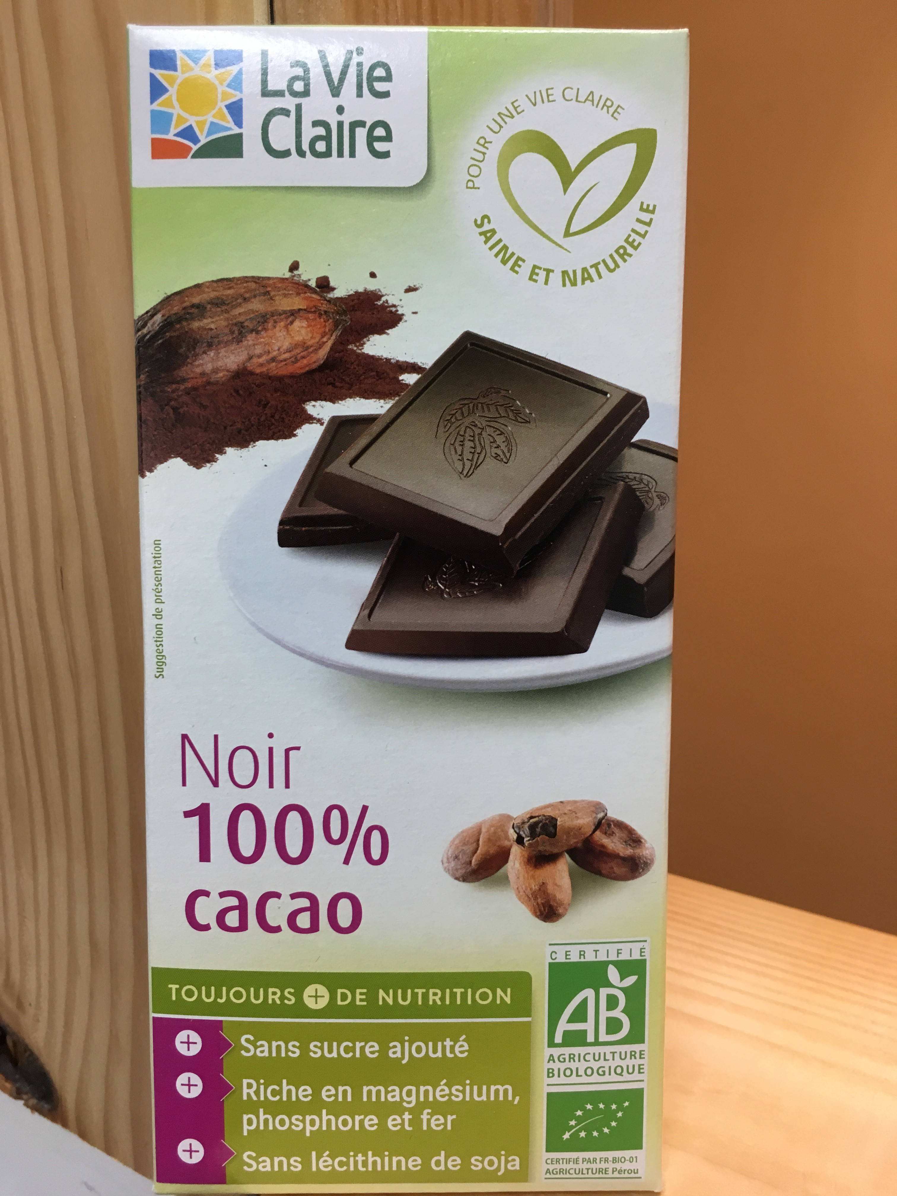 chocolat en poudre 100% cacao pur