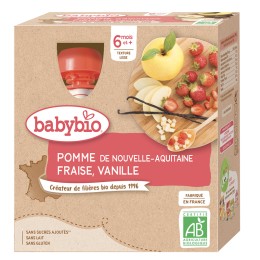 GOURDE POMME FRAISE VANILLE 4X90G