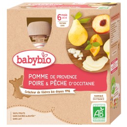 GOURDE POMME POIRE PECHE 4X90G