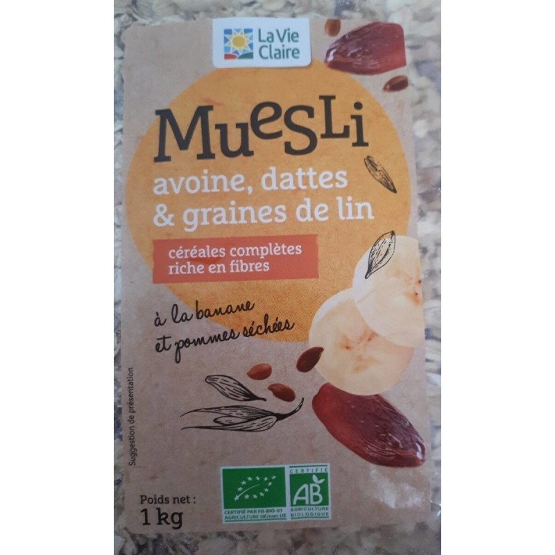 BJORG - Muesli Avoine Chocolat Bio - Muesli Croustillant aux Céréales  Complètes - Sachet 375 g