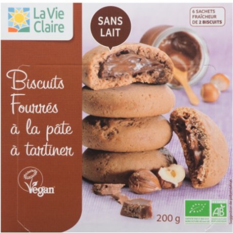 biscuit sablé artisanal fourré à la pate à tartiner bio et équitable