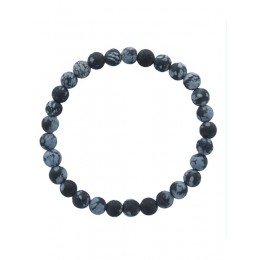 BRACELET OBSIDIENNE MOUCHETEE 6MM