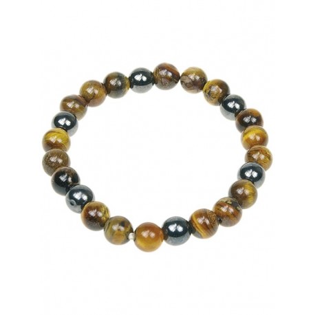 BRACELET OEIL DE TIGRE HEMATITE 8MM