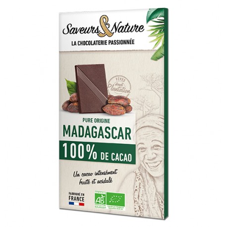 TAB CHOC NOIR 100% MADACAS 80G