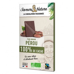 TAB CHOC NOIR 100% PEROU 80G