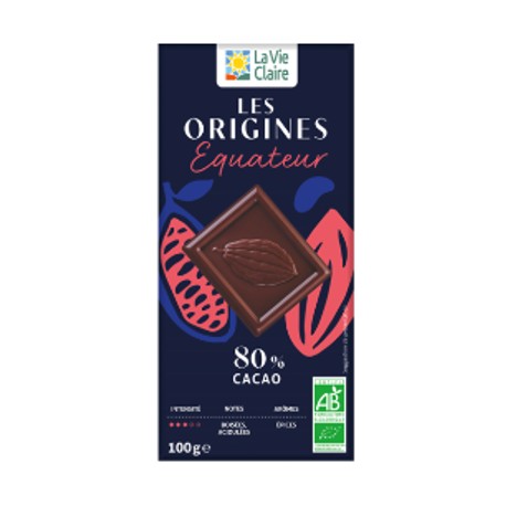 TAB CHOC NOIR 80% EQUATEUR